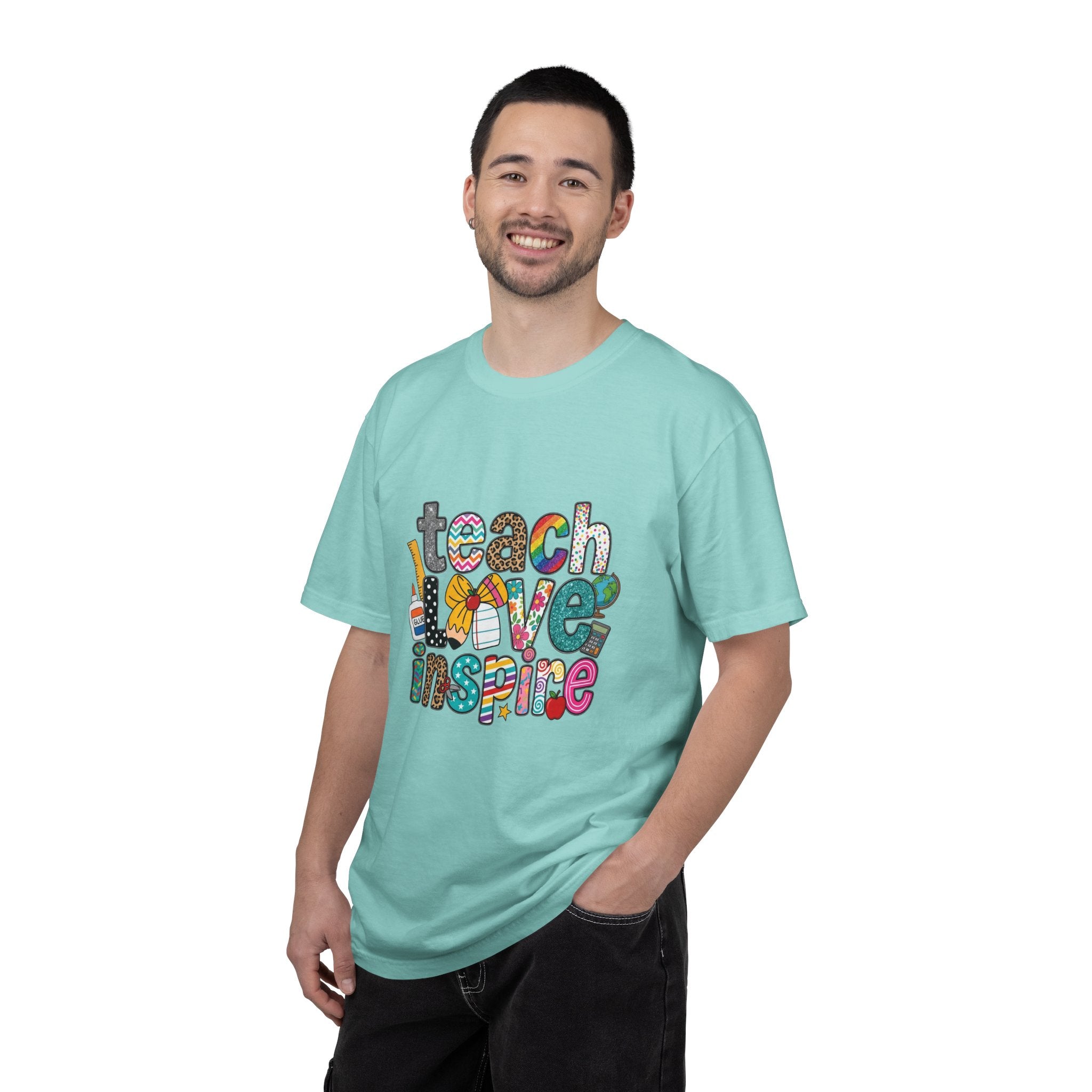 Teach Love Inspire T-Shirt — Colorful Teacher Appreciation Tee