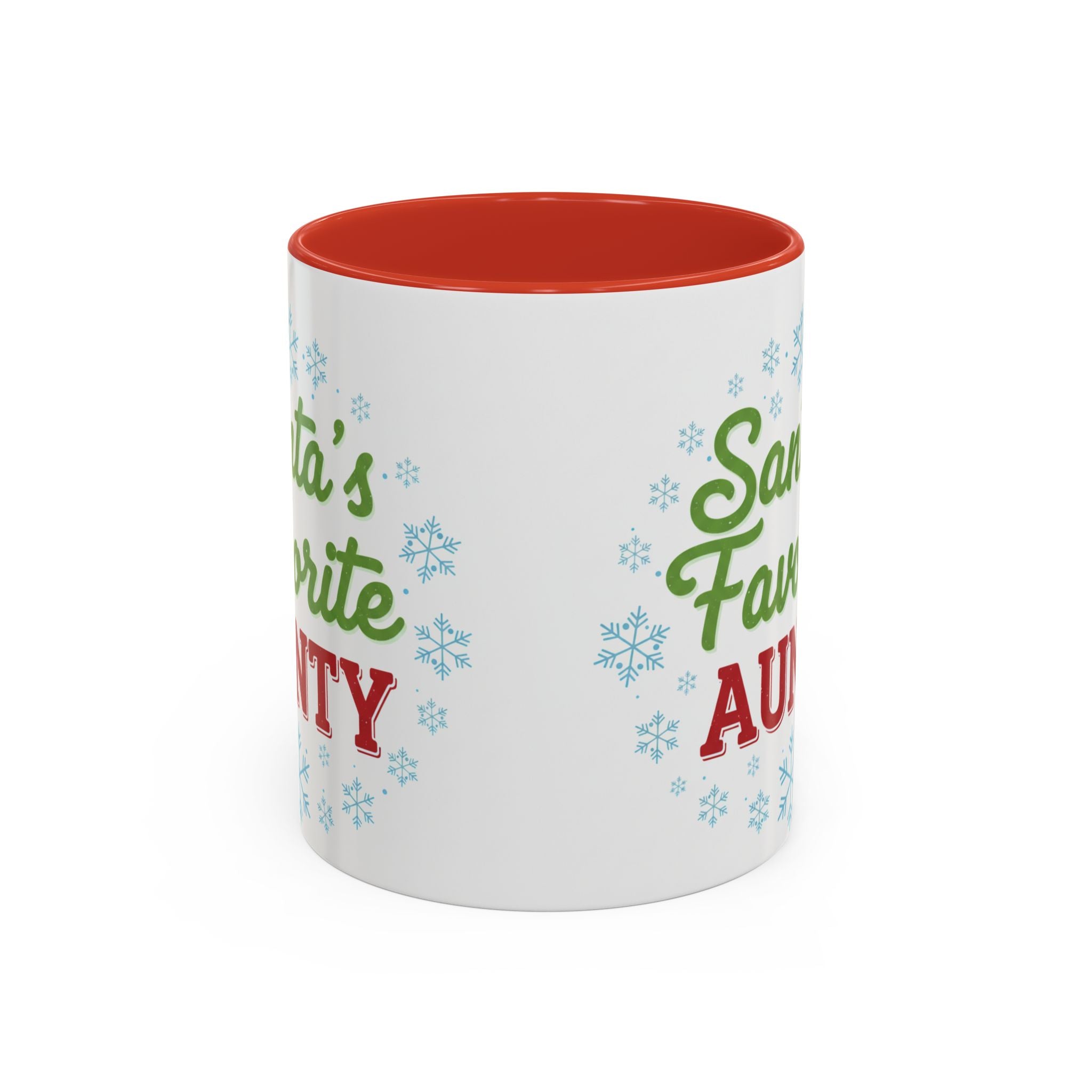 Santa's Favorite Aunty Accent Coffee Mug – Holiday Christmas Gift (11/15oz)