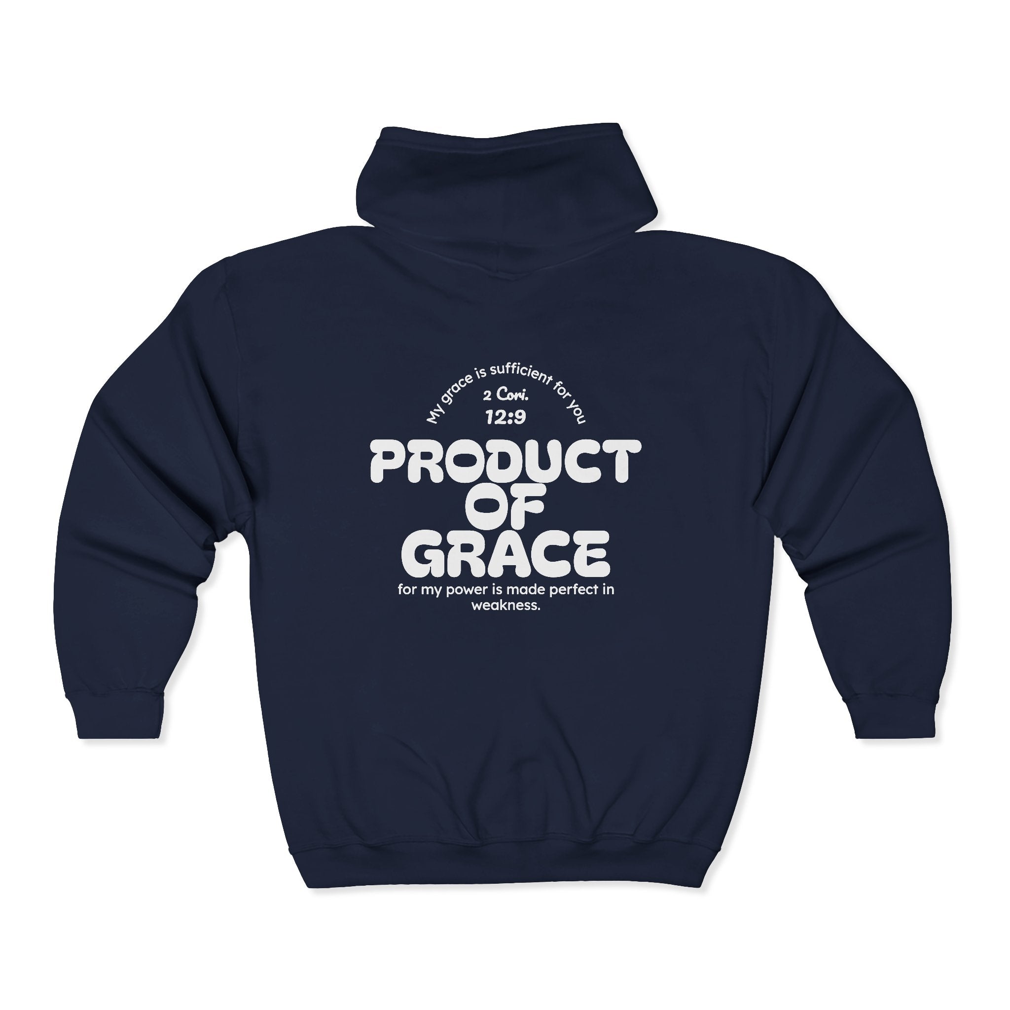 Grace Full-Zip Hoodie – "Product of Grace" Christian Zip-Up Sweatshirt