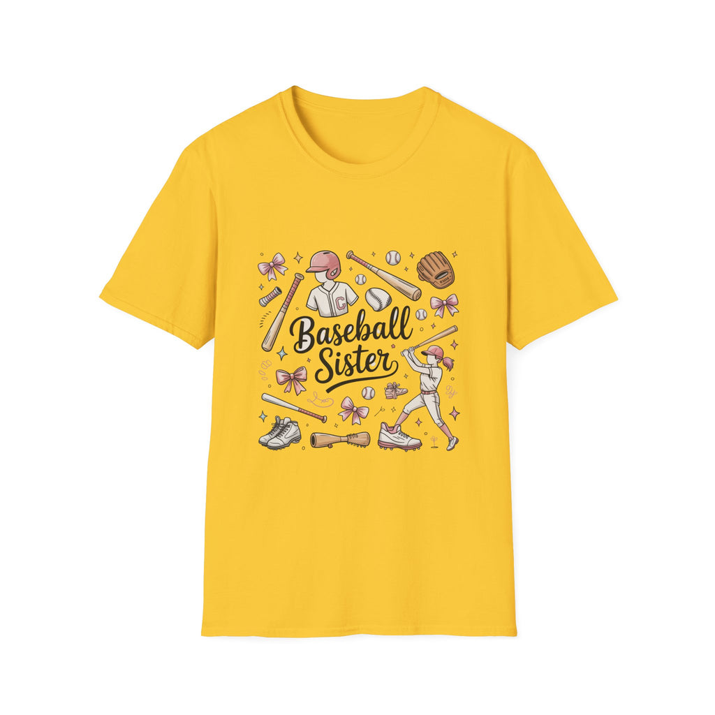 Baseball Sister Shirt – Cute Little League Graphic Tee, Baseball Family Shirt, Soft Cotton Sports Tee, Game Day Outfit Gift