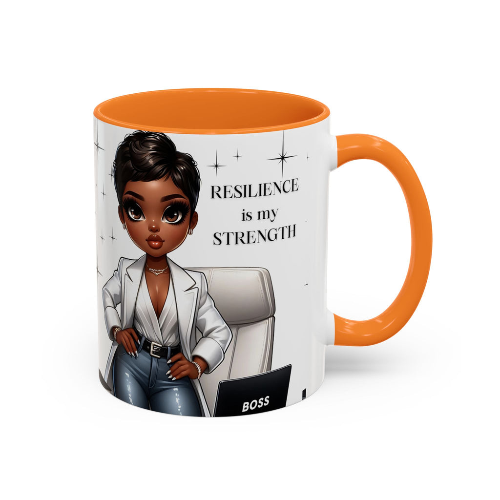 Motivational Black Boss Mug — “Resilience Is My Strength” Coffee Cup (11oz/15oz)