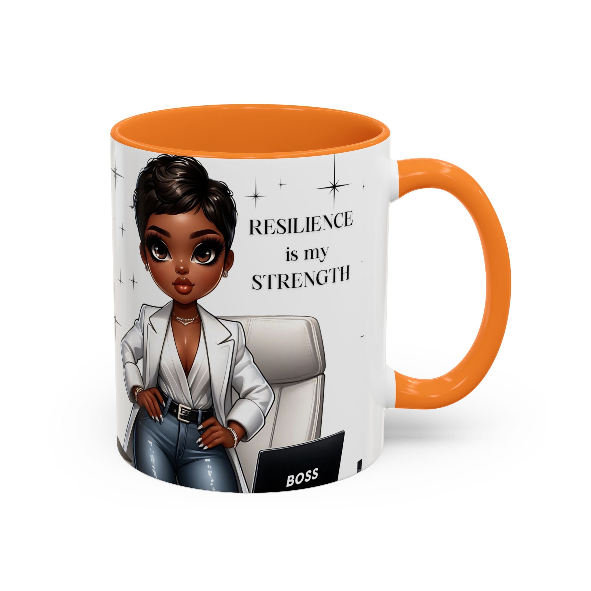 Motivational Black Boss Mug — “Resilience Is My Strength” Coffee Cup (11oz/15oz)