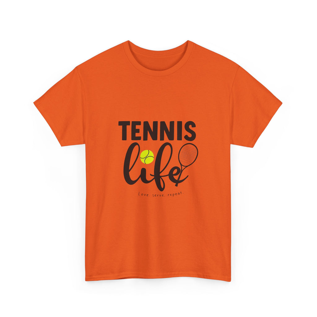 Tennis Life Heavy Cotton T-Shirt – Premium Comfort &amp; Bold Print Quality