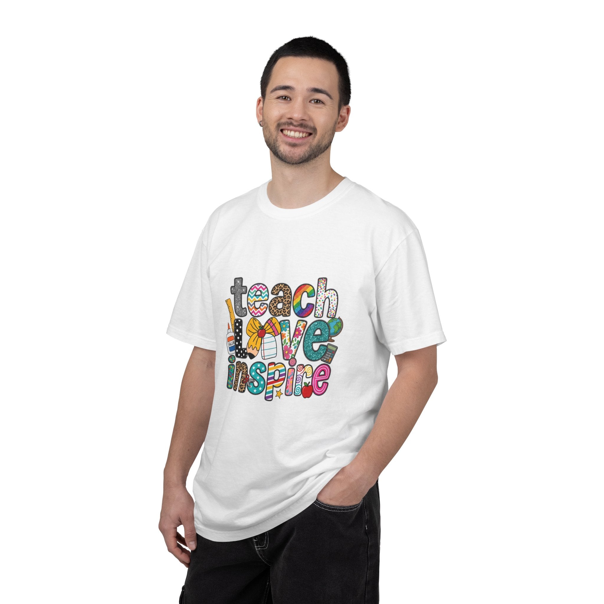 Teach Love Inspire T-Shirt — Colorful Teacher Appreciation Tee