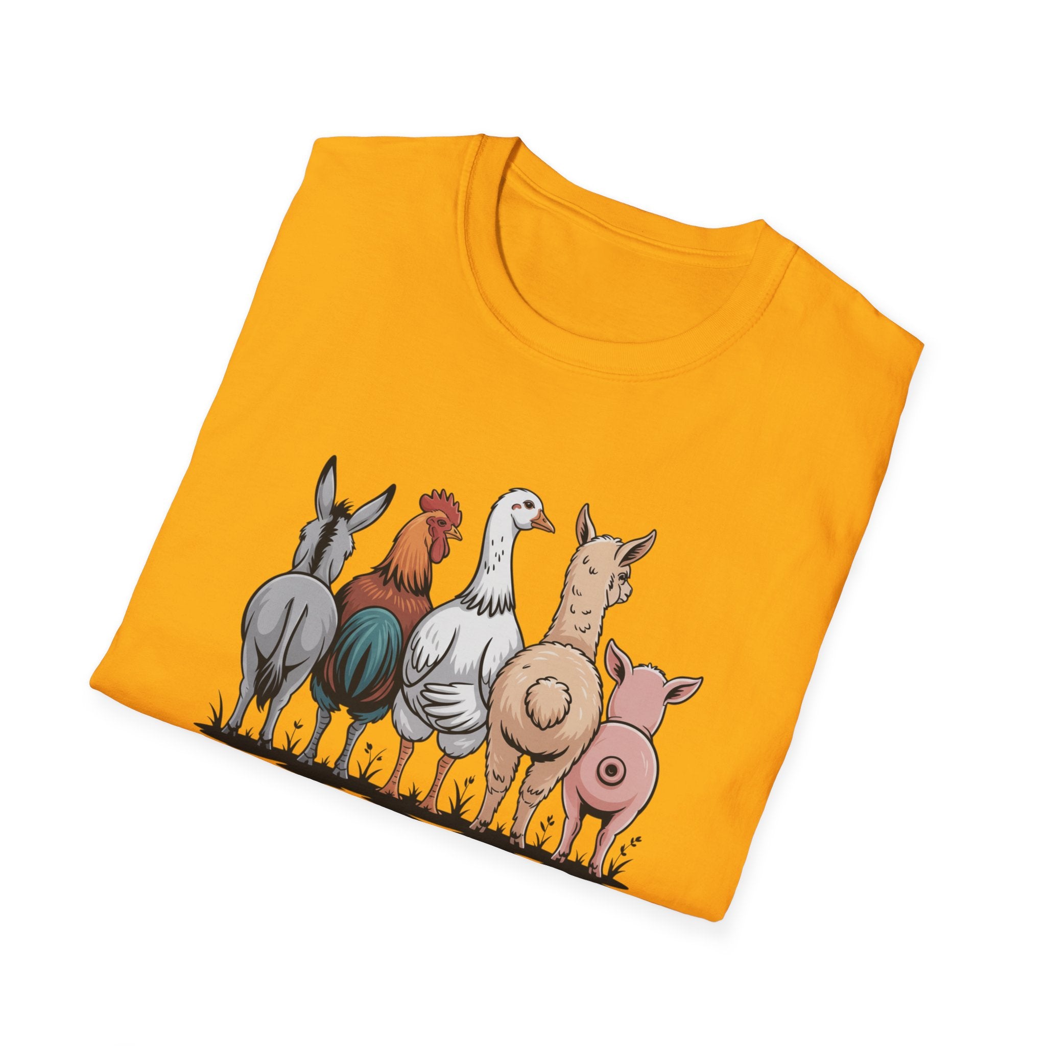 Farm Animal Butt T-Shirt – Cute Barnyard Rear View Tee (Just One More Livestock)
