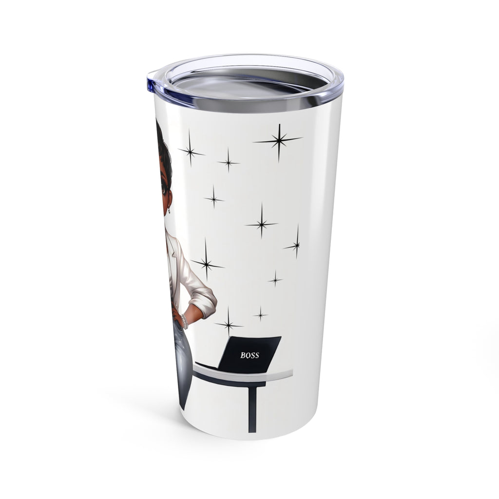 Empowered Woman Tumbler – Cute Black Girl Boss Travel Cup - 20oz
