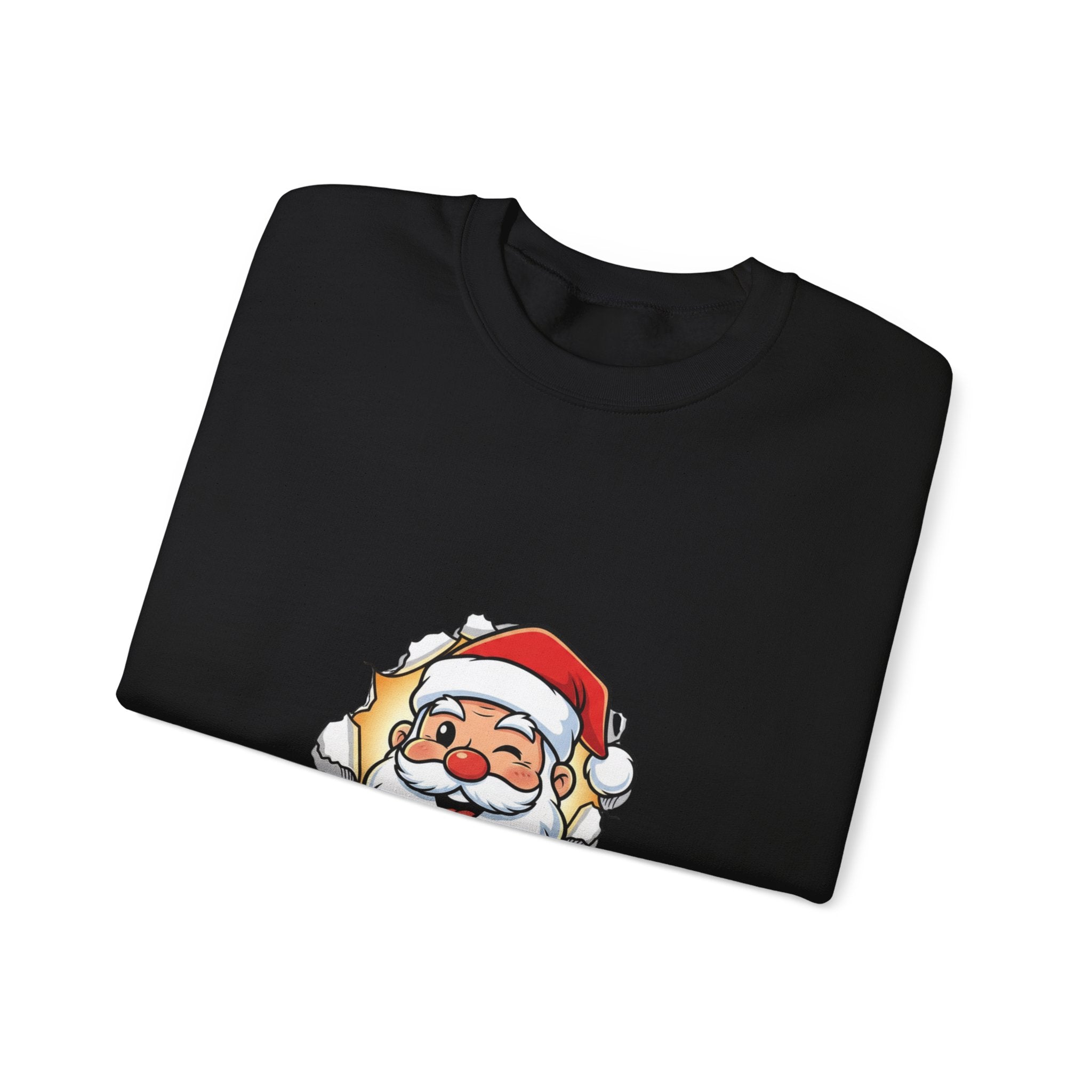 Santa Claus Face Crewneck Sweatshirt — Cute Holiday Christmas Sweater