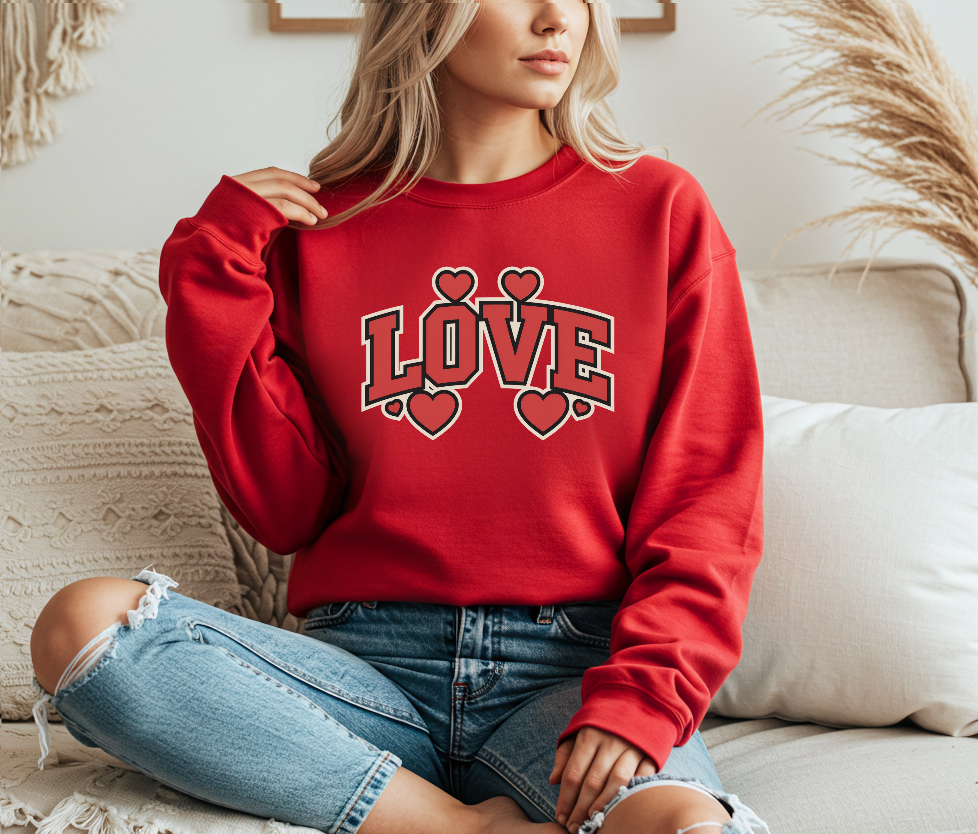Crewneck Sweatshirt — Classic Everyday Pullover—Valentine Gift