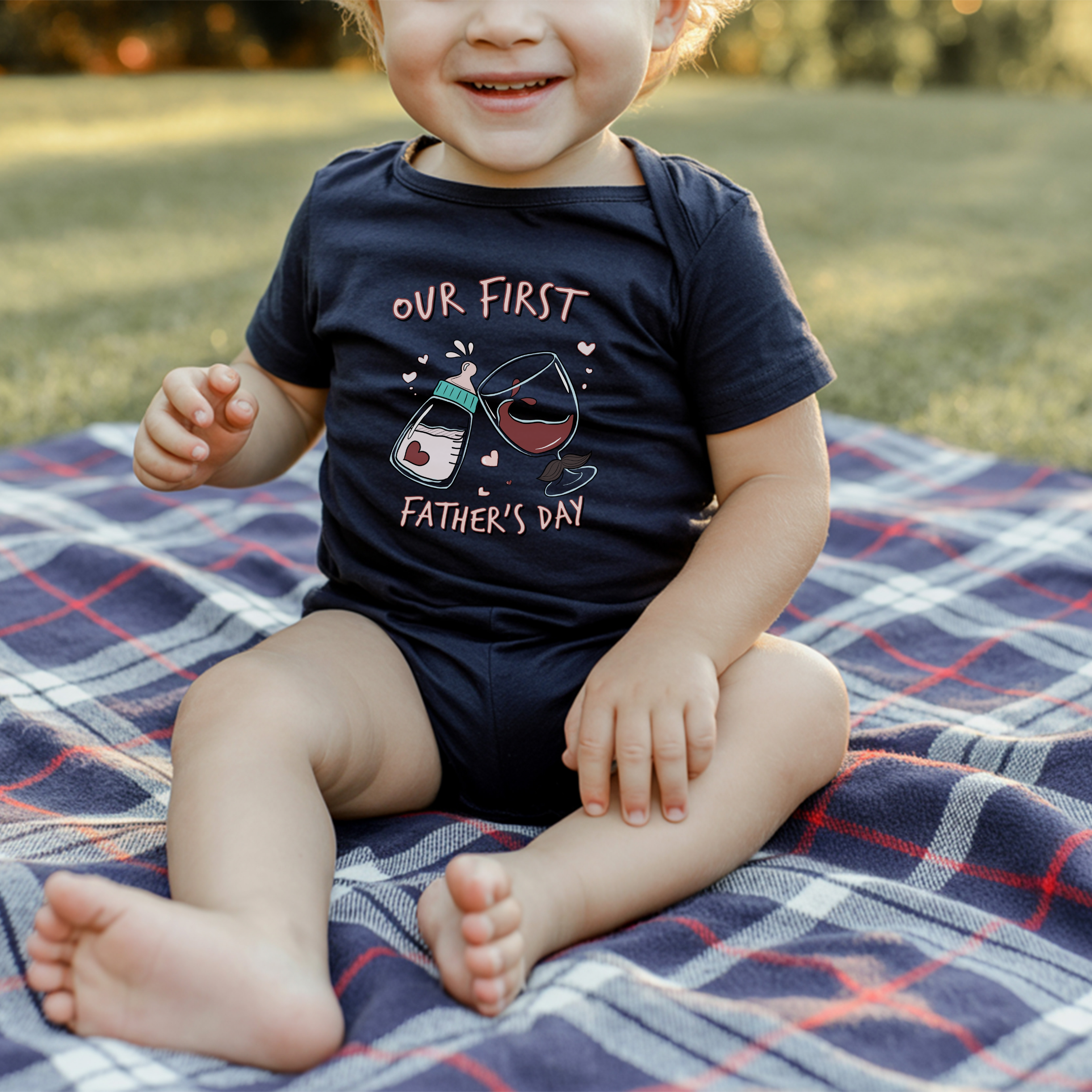 Baby Bodysuit - "Our First Father's Day " Infant Onesie