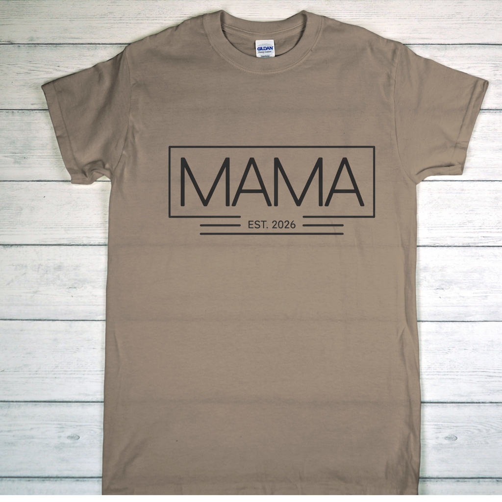 Mama Est. 2026 T-Shirt – Minimalist Mom Tee, New Mom Gift, Modern Motherhood Shirt, Soft Cotton Everyday Tee, Baby shower gift, ,everyday sh