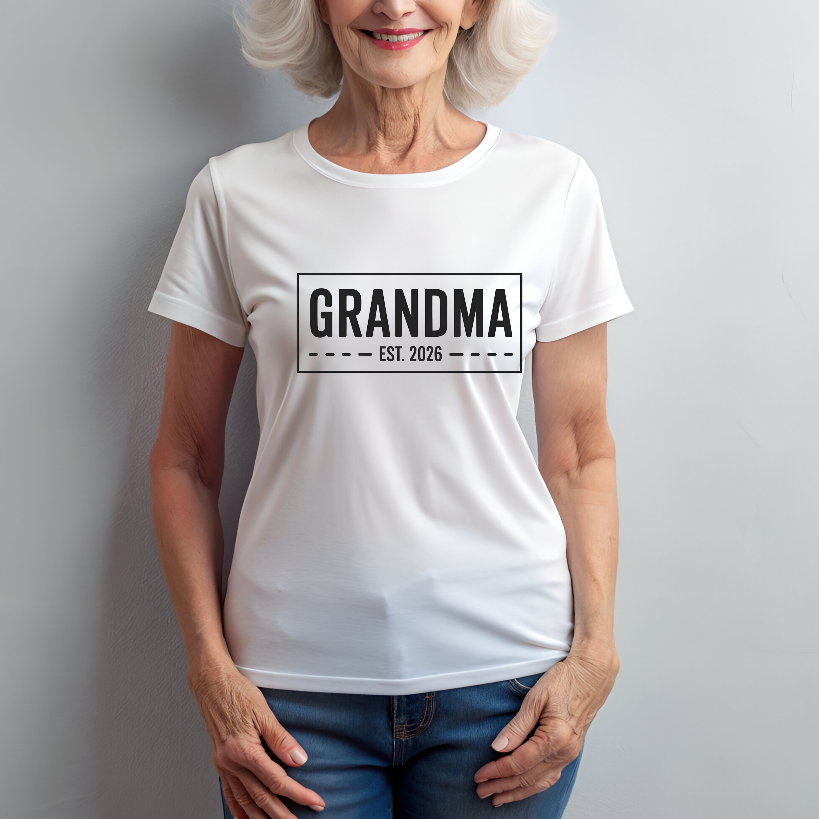 Grandma Est 2026 T-Shirt | New Grandma Gift, Pregnancy Reveal, Grandma to Be Shirt