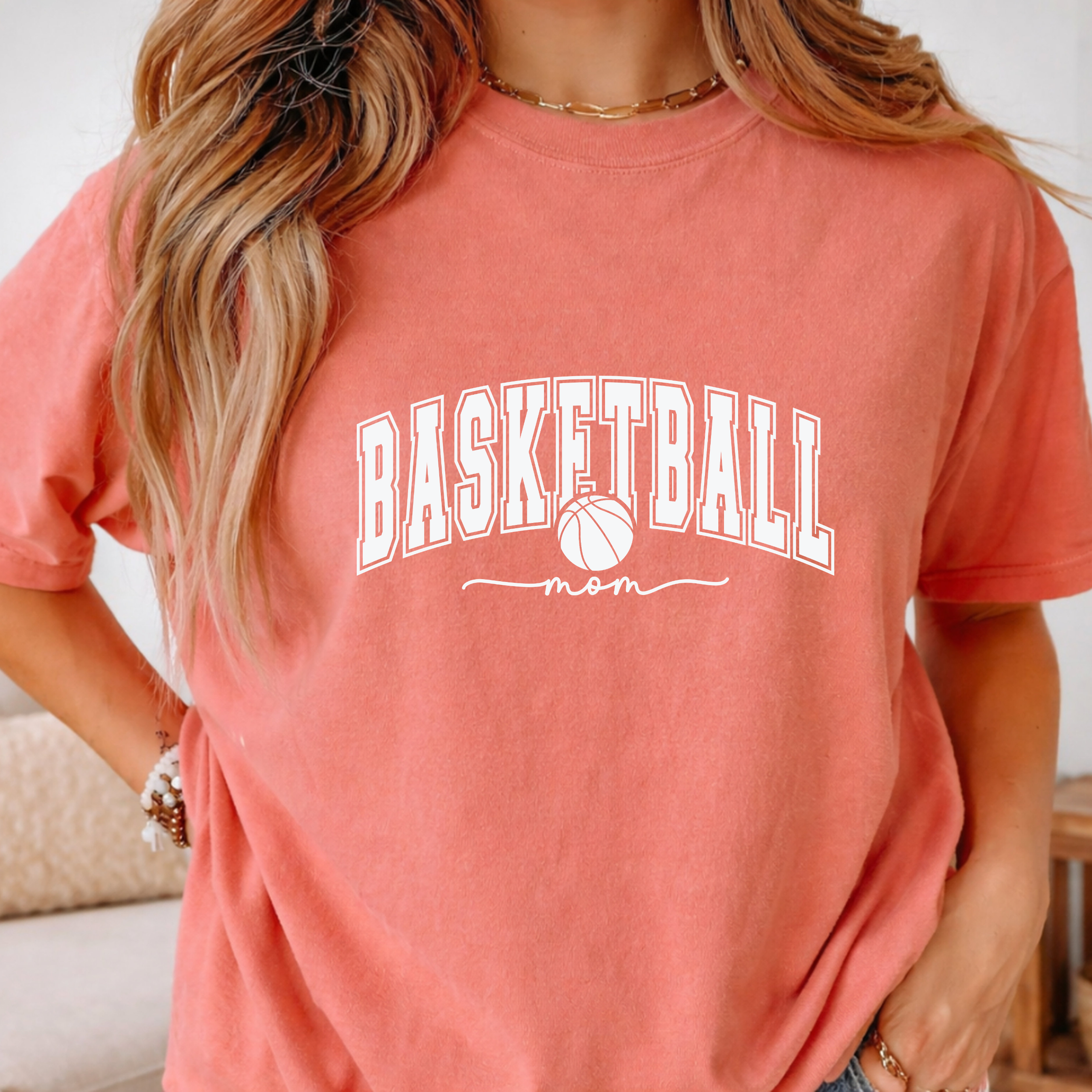 Basketball Mom T-Shirt — Garment-Dyed Athletic Tee for Proud Moms
