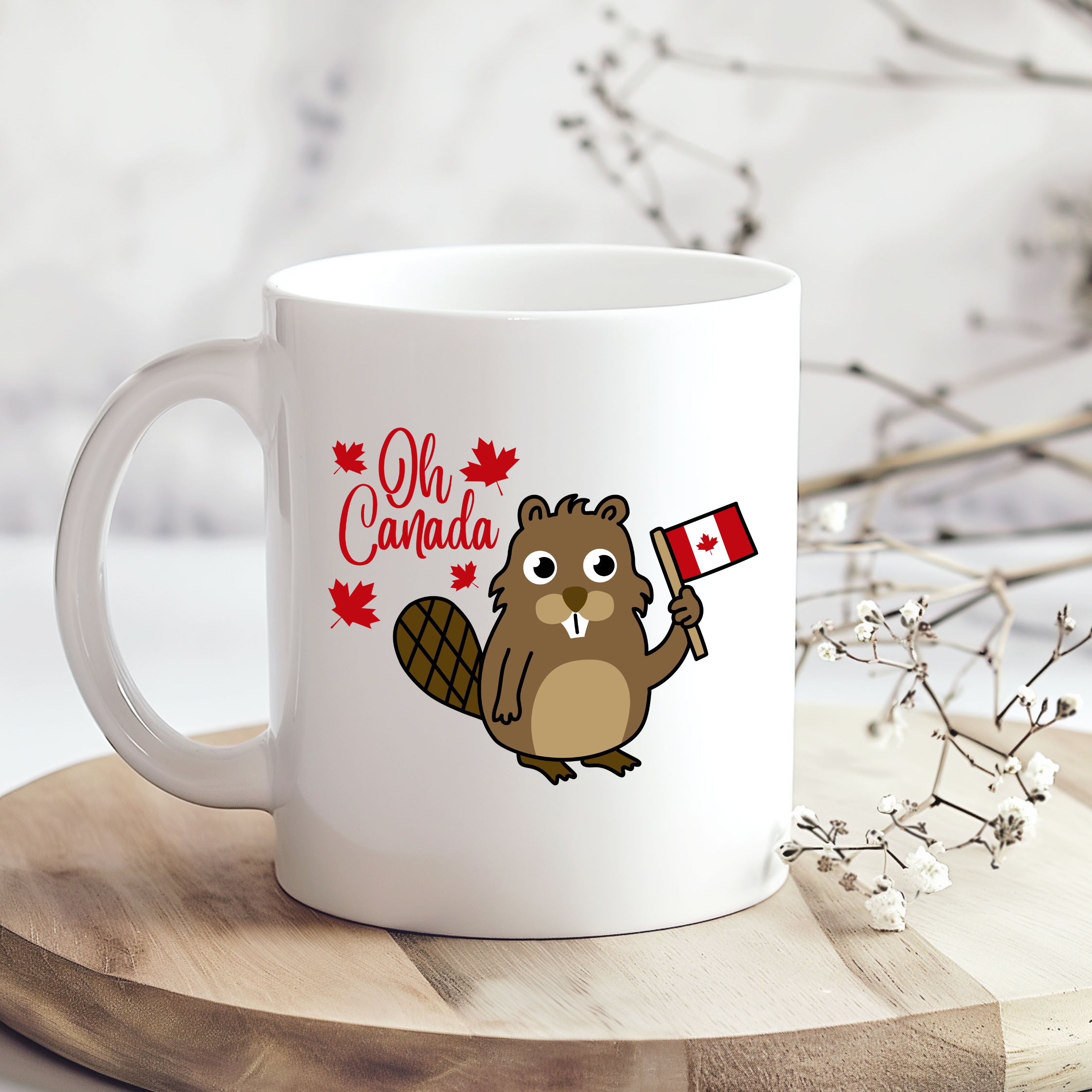 Oh Canada Beaver Mug | Patriotic Canadian Ceramic Mug