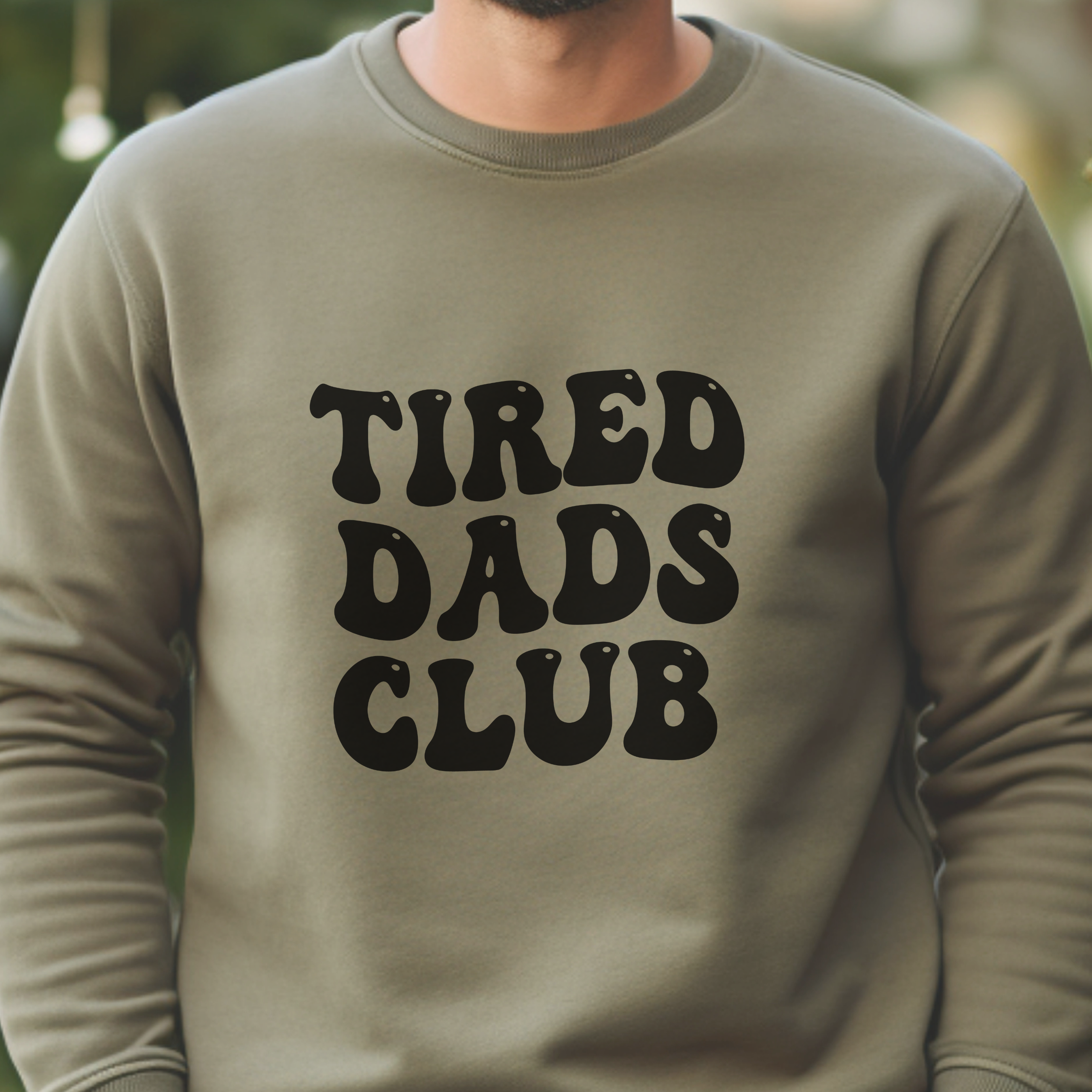 Tired Dads Club Sweatshirt | Funny Dad Shirt, Retro Bubble Letter Design