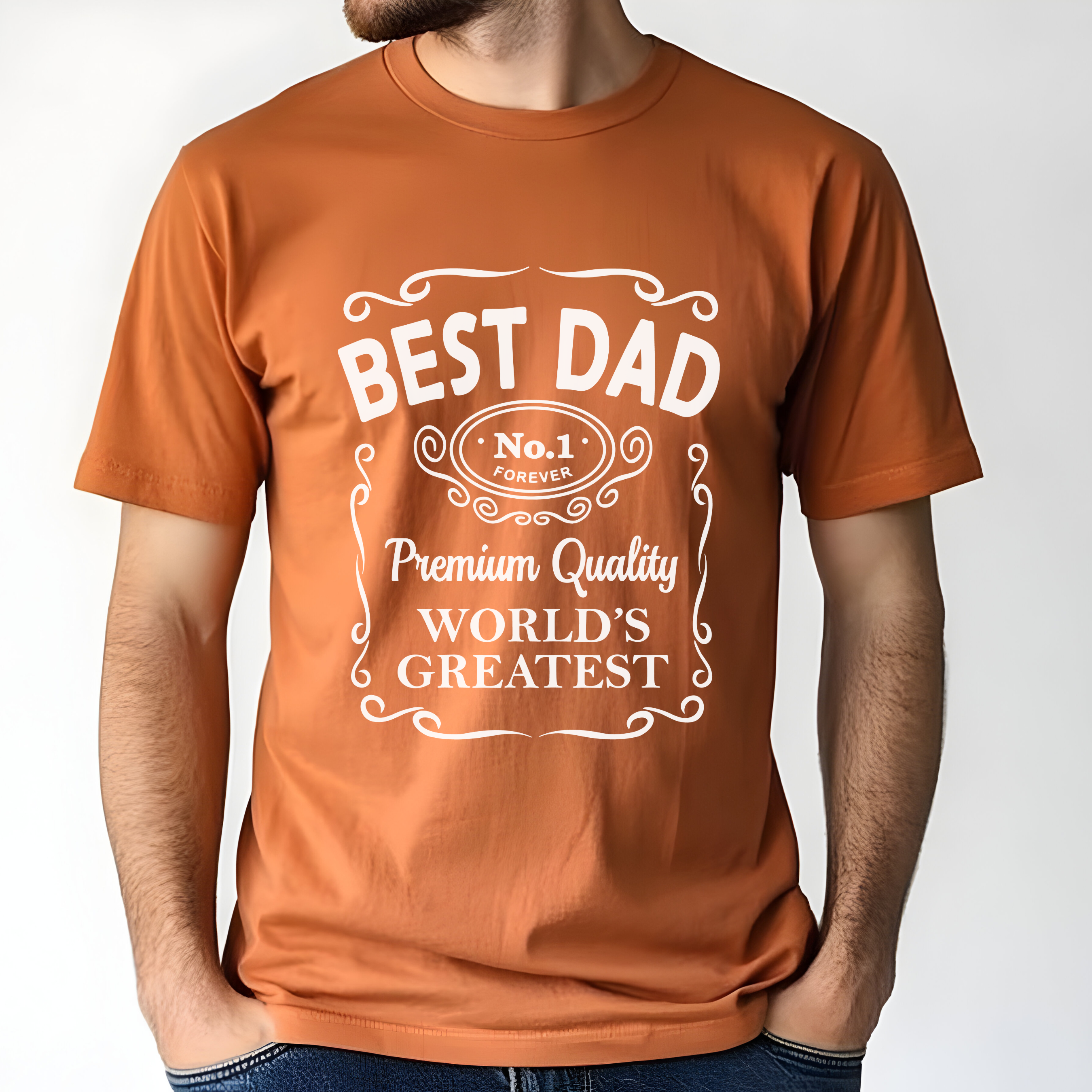 Best Dad Vintage Badge Tee | World's Greatest No.1 Dad Father Typography Shirt