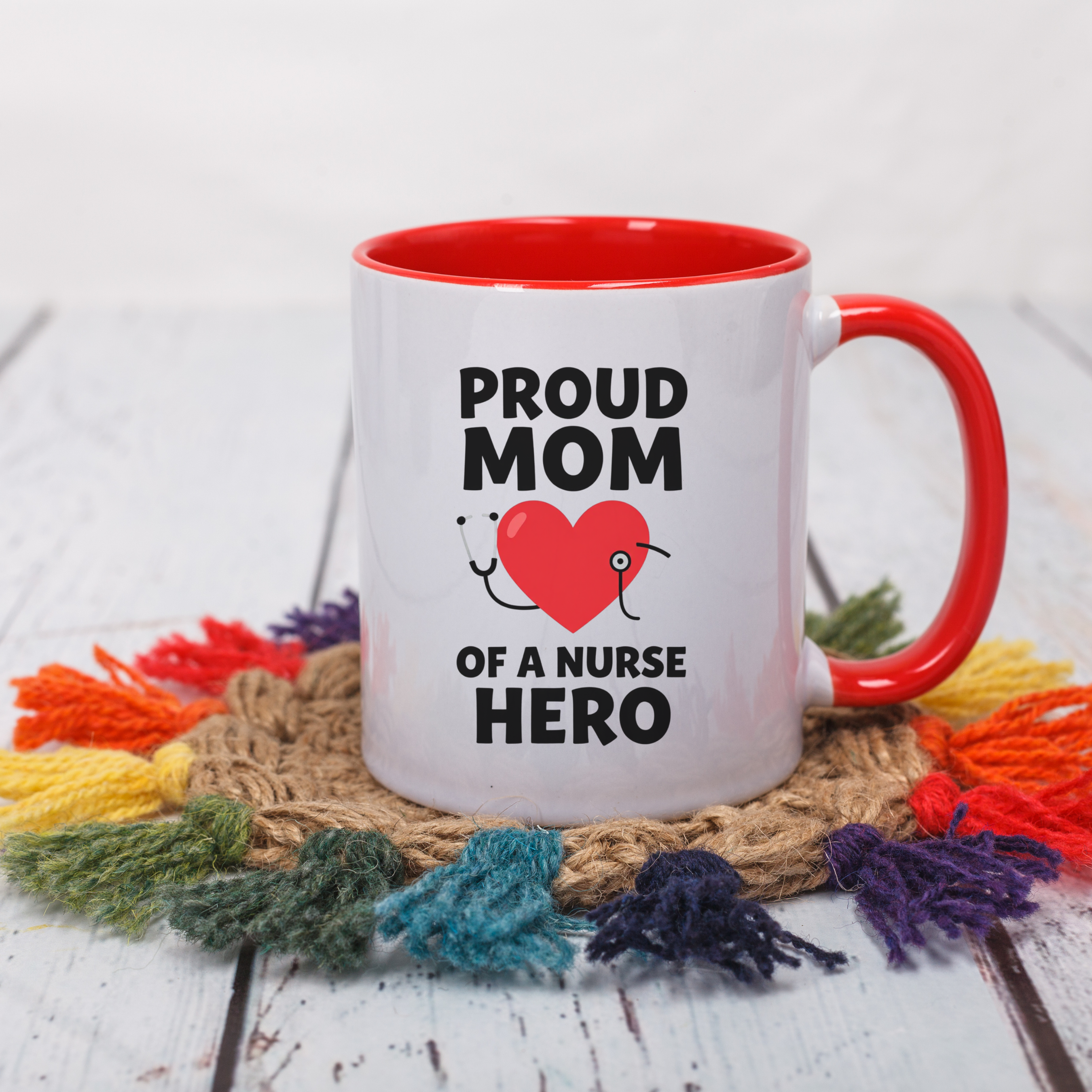 Proud Mom of a Nurse Hero Mug — Gift for Nurse's Mom