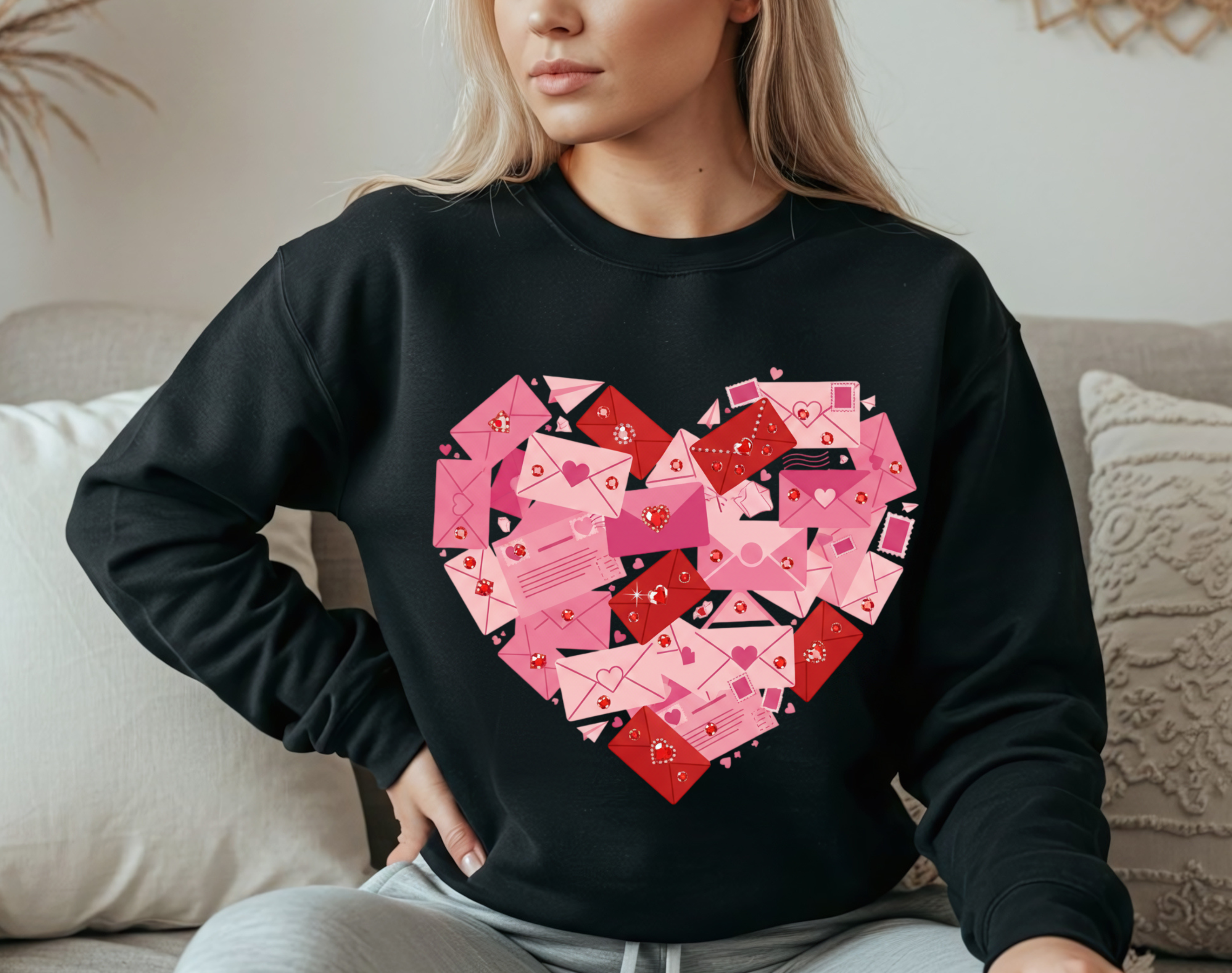 Heart Center Crewneck Sweatshirt — Centered Heart Graphic