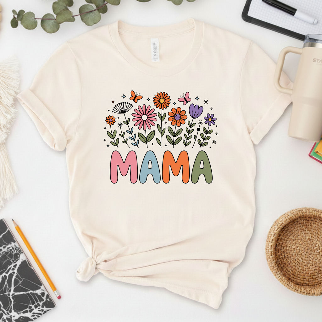 Mama Era Shirt – Coquette Mom Tee, Soft Life Aesthetic Shirt, Floral MAMA T-Shirt, Clean Girl Mom Outfit, Cute Mother’s Day Gift