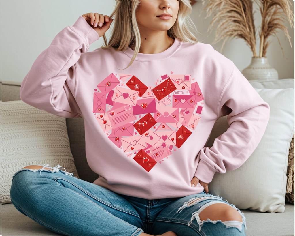 Heart Center Crewneck Sweatshirt — Centered Heart Graphic