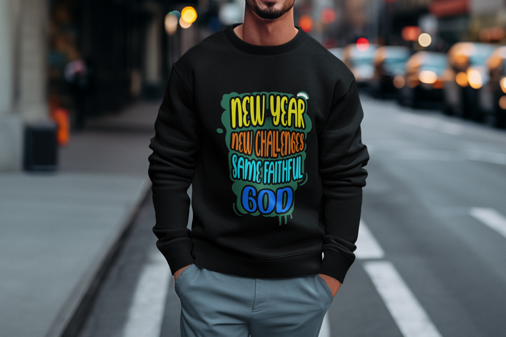 New Year New Challenges Same Faithful God Sweatshirt | Christian Crewneck